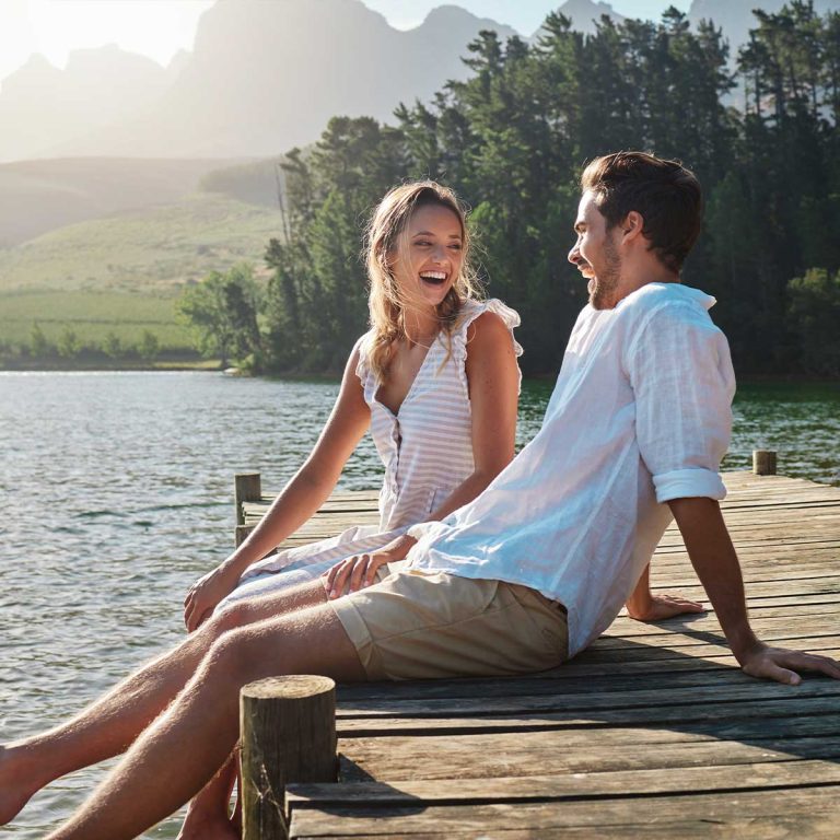 Couple on a dock.